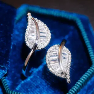 Two Zircon Leaves Ring κοσμηματα δαχτυλιδι
