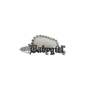 Babygirl Anklet κοσμηματα βραχιολι ποδιου με μία αλυσίδα γεμάτι κρυσταλλάκια zircon και μία δεύτερη αλυσίδα που αναγράφει Babygirl