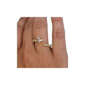 Iridescent Zircon Butterfly Ring κοσμηματα δαχτυλιδι