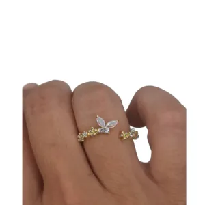 Iridescent Zircon Butterfly Ring κοσμηματα δαχτυλιδι