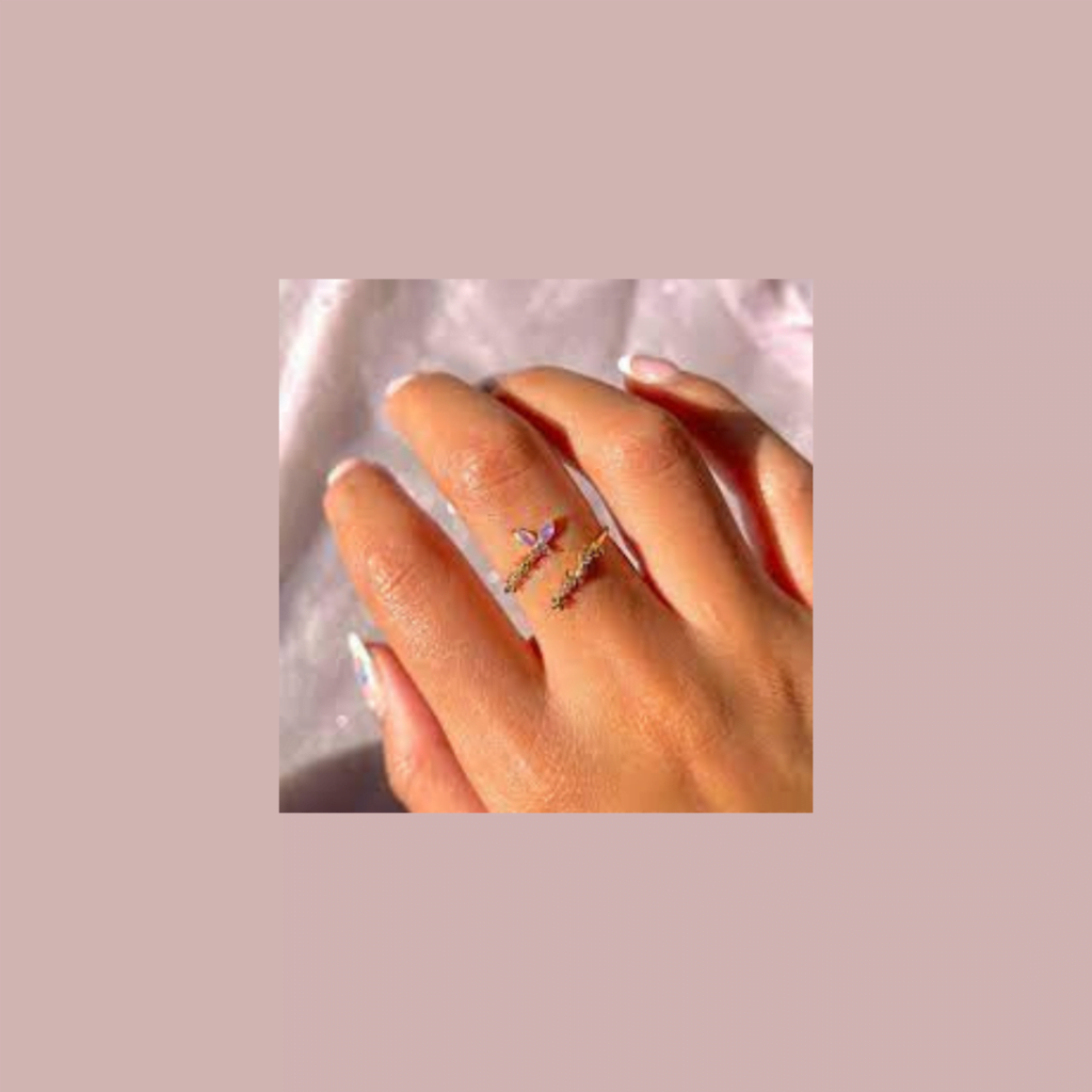 Iridescent Zircon Butterfly Ring δαχτυλιδι χρυσό με σχέδιο πεταλούδα