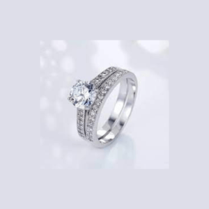 Solitaire et Alliance Zircon Set δαχτυλιδι κοσμηματα