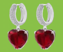 Corazón Rojo Pendientes