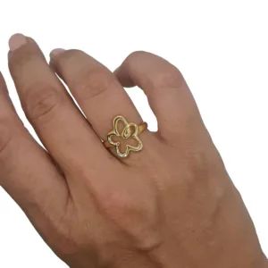 Flor Acero Anillo Gold δαχτυλιδι κοσμηματα κολιε βραχιολια κρεμαστα