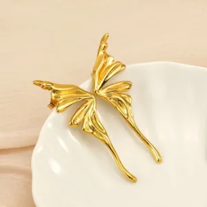 Alas de Mariposa Doradas Σκουλαρίκια Ατσάλι κοσμηματα βραχιολί δαχτυλιδι κολιε