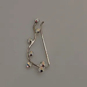 Iridescent Rhinestone Earline – Earline σκουλαρίκια από Ασήμι 925 με ιριδίζοντα rhinestones σε ασημί χρώμα