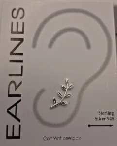 Olive Branch Earline – Earline σε σχέδιο κλαδιού ελιάς από Ασήμι 925, ασημί χρώμα