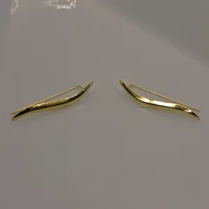 Thick Gold Bar earline - επίχρυσο σκουλαρίκι από Ασήμι 925, minimal gold bar design