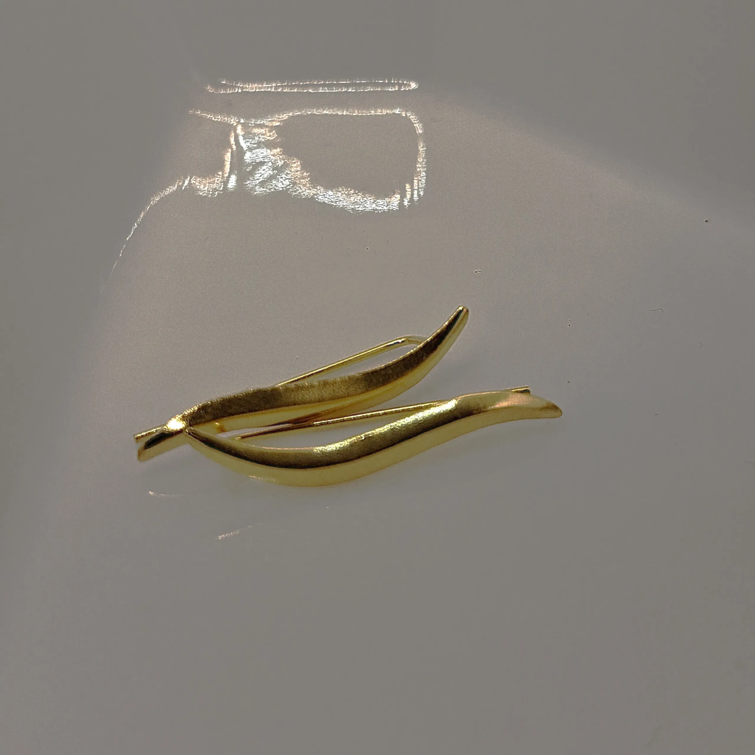 Thick Gold Bar earline - επίχρυσο σκουλαρίκι από Ασήμι 925, minimal gold bar design