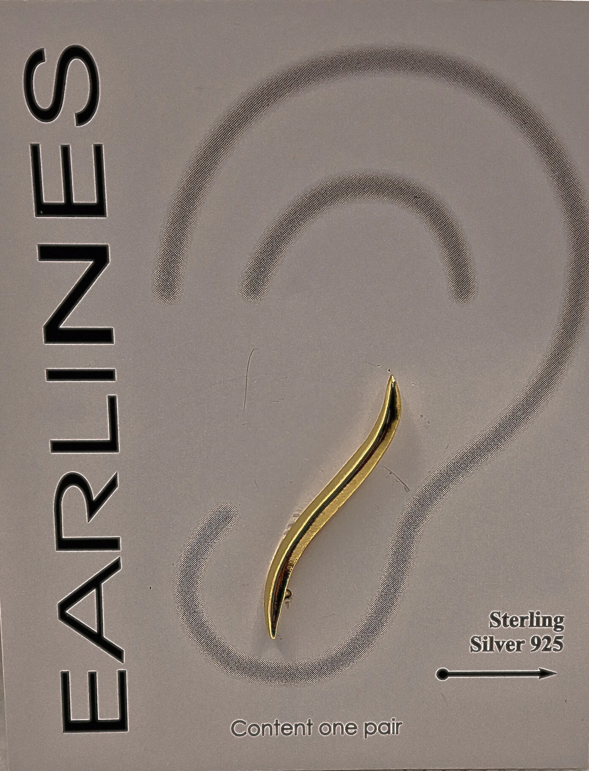 Thin Gold Bar Earline – λεπτά επίχρυσα σκουλαρίκια από Ασήμι 925 σε minimal χρυσό design