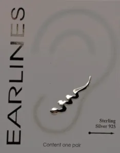 Wide Snakes Earline – Ασημένια earline σκουλαρίκια από Ασήμι 925 με snake design σε ασημί χρώμα