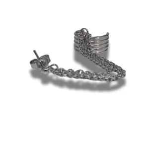 ear cuff κρεμαστές αλυσίδες επιπλατινωμένο ασήμι 925