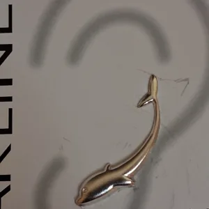 Earline Δελφίνια Ασημί 925 Ασημένια Σκουλαρίκια Αυτιού - Ζευγάρι