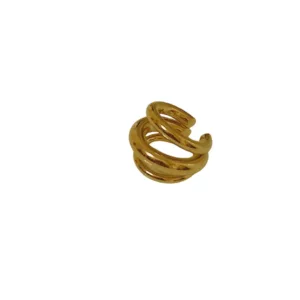 τριπλό ear cuff χρυσό 19mm ανοξείδωτο ατσάλι