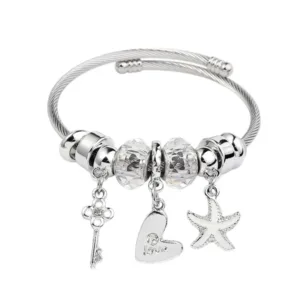 Ατσάλινο Βραχιόλι Bangle Αστερίας – Γυναικεία Χειροπέδα από Ανοξείδωτο Ατσάλι 304