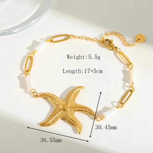 βραχιόλι αστερίας επιχρυσωμένο ατσάλι 18k ion plating