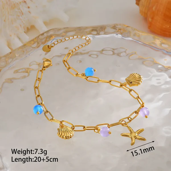 Επιχρυσωμένο Ατσάλινο Βραχιόλι Ποδιού με Αστερία 18K – Premium Αλυσίδα Ποδιού από Ατσάλι 304